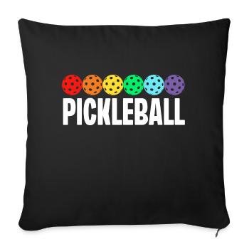 Pickleball - Sofa pillowcase 17,3'' x 17,3'' (45 x 45 cm) - black - Front