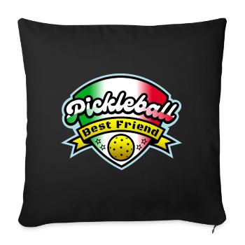 Pickleball - Best Friend - Italy - 2 - Sofa pillowcase 17,3'' x 17,3'' (45 x 45 cm) - black - Front