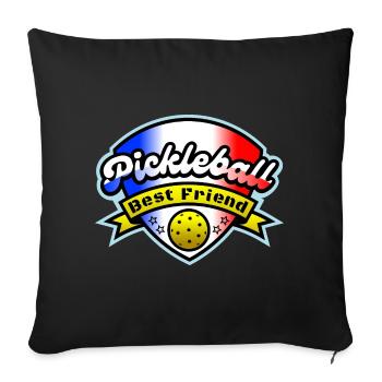 Pickleball - Best Friend - France - 2 - Sofa pillowcase 17,3'' x 17,3'' (45 x 45 cm) - black - Front
