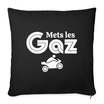 moto, fan de moto, motard - Housse de coussin décorative 45 x 45 cm - noir - Devant