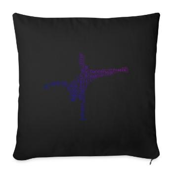 Break dance Bboy Breakdance Dames Bgirl Hip Hop - Housse de coussin décorative 45 x 45 cm - noir - Devant