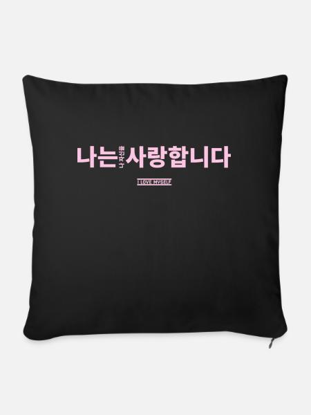 Koreanisch - Sofakissenbezug 45 x 45 cm - Schwarz