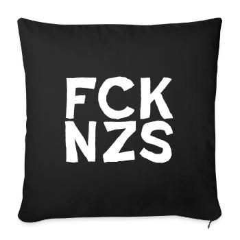 FCK NZS Antifa Text Design FCKNZS - Housse de coussin décorative 45 x 45 cm - noir - Devant