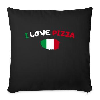 I love Pizza Fast food Gift Idea - Sofa pillowcase 17,3'' x 17,3'' (45 x 45 cm) - black - Front