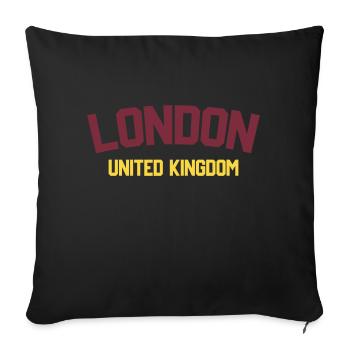 Londres, Royaume-Uni - Housse de coussin décorative 45 x 45 cm - noir - Devant