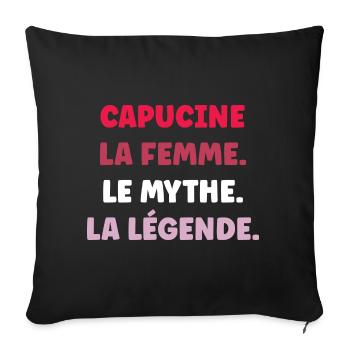La femme le mythe la légende capucine - Housse de coussin décorative 45 x 45 cm - noir - Devant