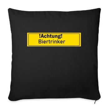Biertrinker Pilsbier Alkohol Geschenk Geschenkidee - Sofakissenbezug 45 x 45 cm - Schwarz - Vorne