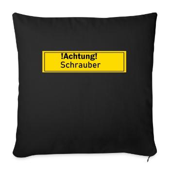 Schrauber Auto Schrauben Geschenk Geschenkidee - Sofakissenbezug 45 x 45 cm - Schwarz - Vorne