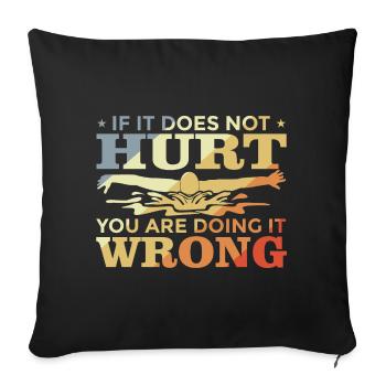 Funny swimming joke - Sofa pillowcase 17,3'' x 17,3'' (45 x 45 cm) - black - Front