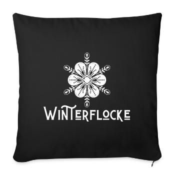 Winter Flake - Vocabulary - Forgotten Words - Sofa pillowcase 17,3'' x 17,3'' (45 x 45 cm) - black - Front
