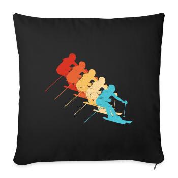 Ski acrobatique Femmes Ski acrobatique - Housse de coussin décorative 45 x 45 cm - noir - Devant
