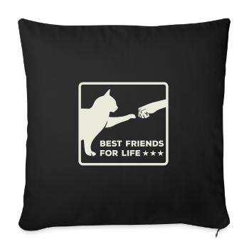 Katze Katzen Spruch Beste Katzen Freunde Geschenk - Sofakissenbezug 45 x 45 cm - Schwarz - Vorne