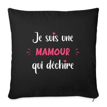 Qui déchire mamour - Housse de coussin décorative 45 x 45 cm - noir - Devant