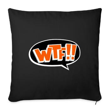 Drôle WTF What the fuck gift - Housse de coussin décorative 45 x 45 cm - noir - Devant