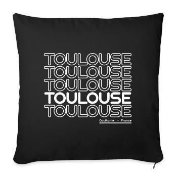 Neon Toulouse lettering - Sofa pillowcase 17,3'' x 17,3'' (45 x 45 cm) - black - Front