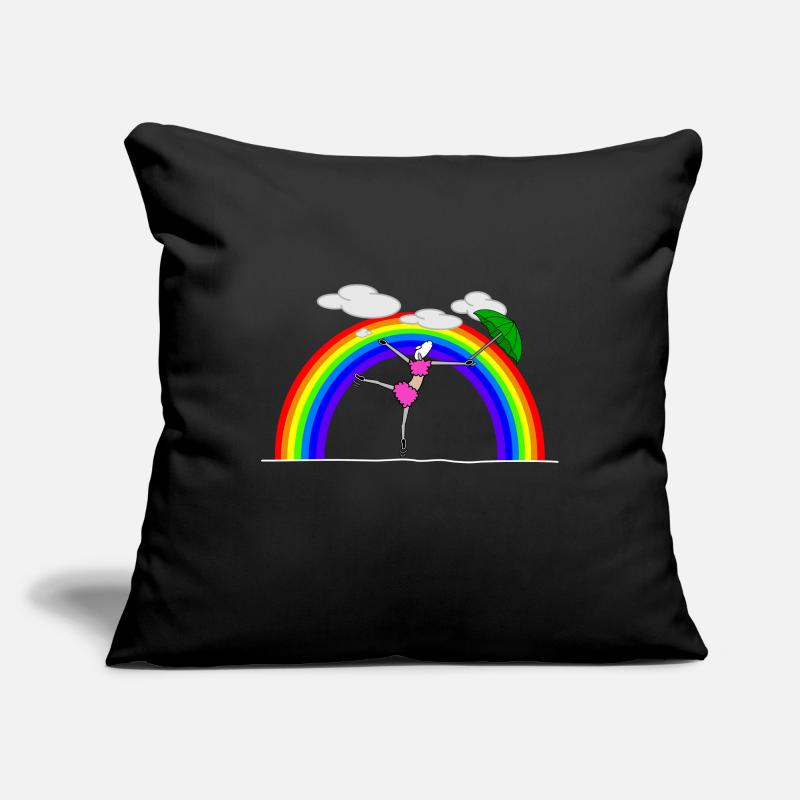 Danser dans l’arc-en-ciel Housse de coussin décorative 45 x 45 cm