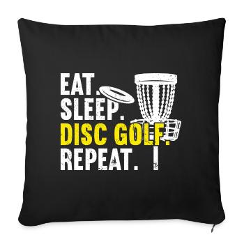 Disc Golf - Sofa pillowcase 17,3'' x 17,3'' (45 x 45 cm) - black - Front