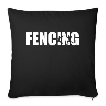 fencing, martial arts, fencing - Sofa pillowcase 17,3'' x 17,3'' (45 x 45 cm) - black - Front