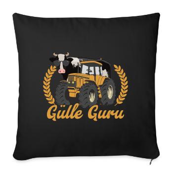 Manure Guru Cow Farmer - Sofa pillowcase 17,3'' x 17,3'' (45 x 45 cm) - black - Front
