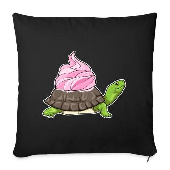 Glaçage de tortue - Housse de coussin décorative 45 x 45 cm - noir - Devant