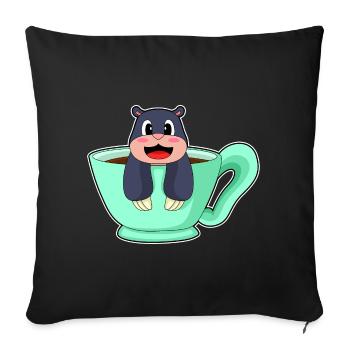 Tasse de café mole - Housse de coussin décorative 45 x 45 cm - noir - Devant