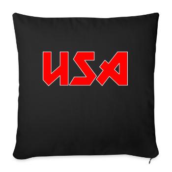 Fashionable home USA metal design - Sofa pillowcase 17,3'' x 17,3'' (45 x 45 cm) - black - Front
