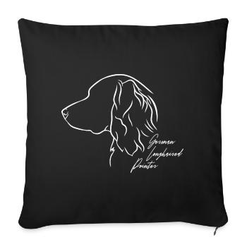 German Longhaired Pointer Profile Dogs Wilsigns - Sofa pillowcase 17,3'' x 17,3'' (45 x 45 cm) - black - Front