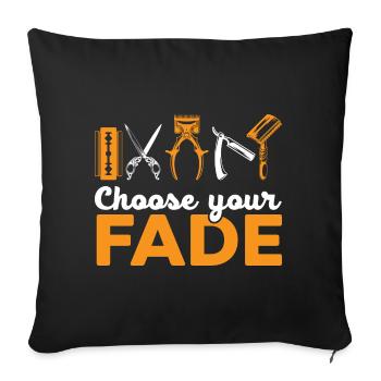 Choose Your Fade Barbershop Hair Clipper Bar - Sofa pillowcase 17,3'' x 17,3'' (45 x 45 cm) - black - Front