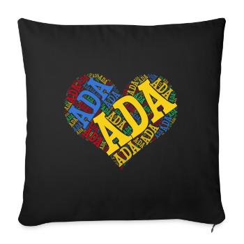 t-shirt Ada t-shirt heart word cloud gift idea - Sofa pillowcase 17,3'' x 17,3'' (45 x 45 cm) - black - Front