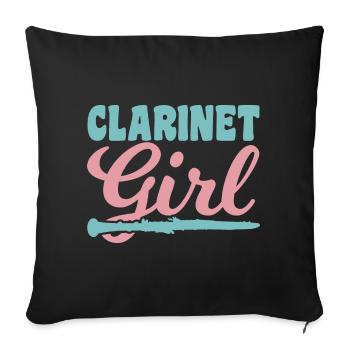 Clarinet player - Sofa pillowcase 17,3'' x 17,3'' (45 x 45 cm) - black - Front