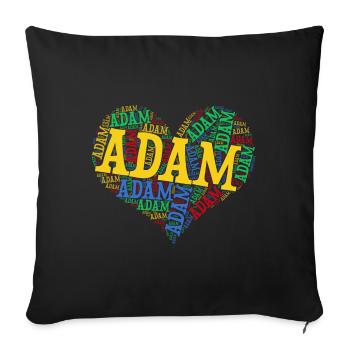 Adam heart heart cloud t-shirt gift t-shirt - Sofa pillowcase 17,3'' x 17,3'' (45 x 45 cm) - black - Front