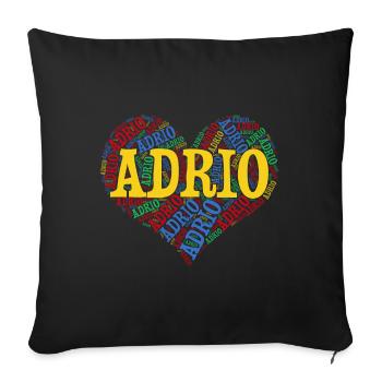 t-shirt Adrio word cloud coeur t-shirt cadeau - Housse de coussin décorative 45 x 45 cm - noir - Devant