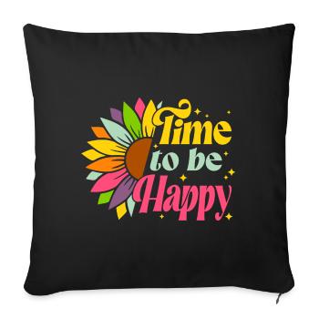 summer, hello summer, vacances d'été - Housse de coussin décorative 45 x 45 cm - noir - Devant