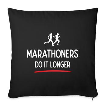 Les marathoniens le font plus longtemps - Housse de coussin décorative 45 x 45 cm - noir - Devant