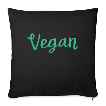 Végétalien - Housse de coussin décorative 45 x 45 cm - noir - Devant