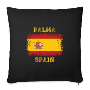 Parti Palma de Majorque Espagne Drapeau - Housse de coussin décorative 45 x 45 cm - noir - Devant