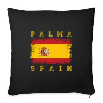Parti Palma de Majorque Espagne Drapeau - Housse de coussin décorative 45 x 45 cm - noir - Devant