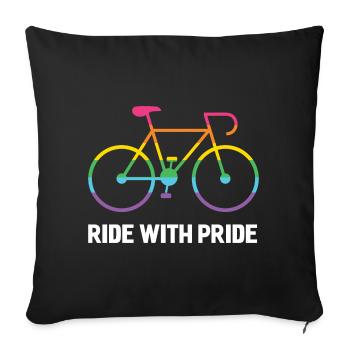 LGBTQ Cyclist - Ride With Pride - Sofa pillowcase 17,3'' x 17,3'' (45 x 45 cm) - black - Front