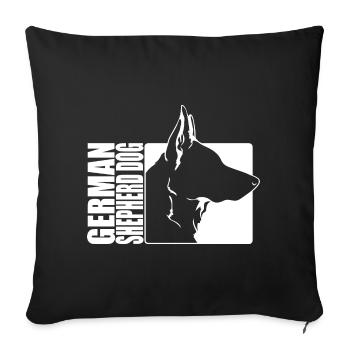 German Shepherd Dog Profile Dogs Dog Wilsigns - Sofa pillowcase 17,3'' x 17,3'' (45 x 45 cm) - black - Front
