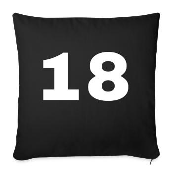 18 - Sofa pillowcase 17,3'' x 17,3'' (45 x 45 cm) - black - Front
