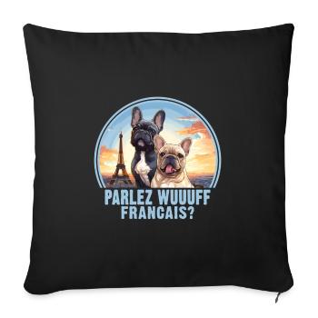 France Paris Cute Dogs Dog Lovers - Sofa pillowcase 17,3'' x 17,3'' (45 x 45 cm) - black - Front