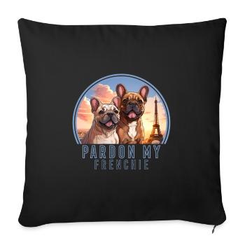 Paris France Cute Dogs Dog Lovers - Sofa pillowcase 17,3'' x 17,3'' (45 x 45 cm) - black - Front