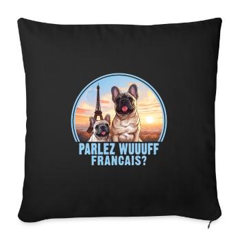 France Paris Cute Dogs Dog Lovers - Sofa pillowcase 17,3'' x 17,3'' (45 x 45 cm) - black - Front