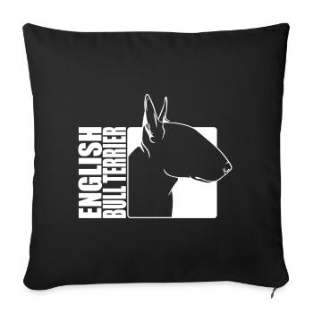Anglais Bull Terrier Profil Chiens Chien Wilsigns - Housse de coussin décorative 45 x 45 cm - noir - Devant