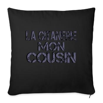 La Gitanerie Mon Cousin - Housse de coussin décorative 45 x 45 cm - noir - Devant