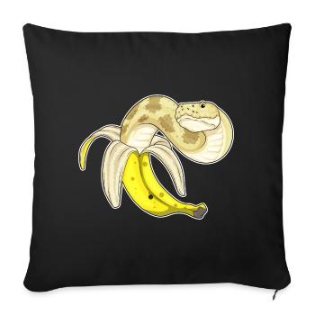 Snake Banana - Sofa pillowcase 17,3'' x 17,3'' (45 x 45 cm) - black - Front