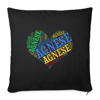 t-shirt Agnese word cloud heart gift idea - Sofa pillowcase 17,3'' x 17,3'' (45 x 45 cm) - black - Front