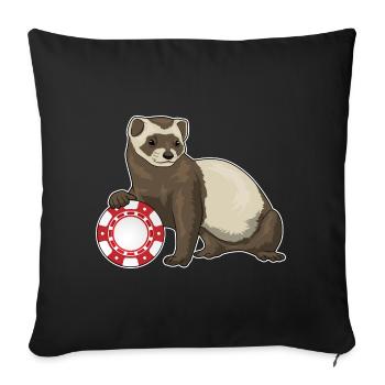 Ferret Poker Jetons de Poker - Housse de coussin décorative 45 x 45 cm - noir - Devant
