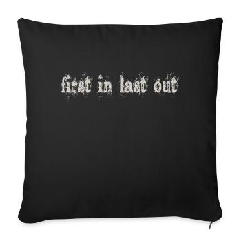 Premier entré, dernier sorti - Housse de coussin décorative 45 x 45 cm - noir - Devant