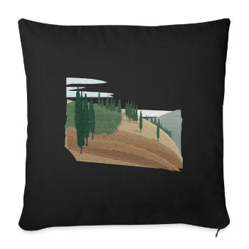 Forêt de pins Paysage vallonné avec structure (modific.) - Housse de coussin décorative 45 x 45 cm - noir - Devant